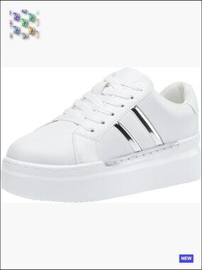 Platform Chunky Sneakers Lace-Up Casual Comfort Lightweight Trendy Walking Shoes